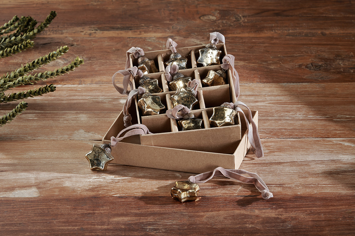 Boules de Noël Sardi Star - Or (Lot de 12)