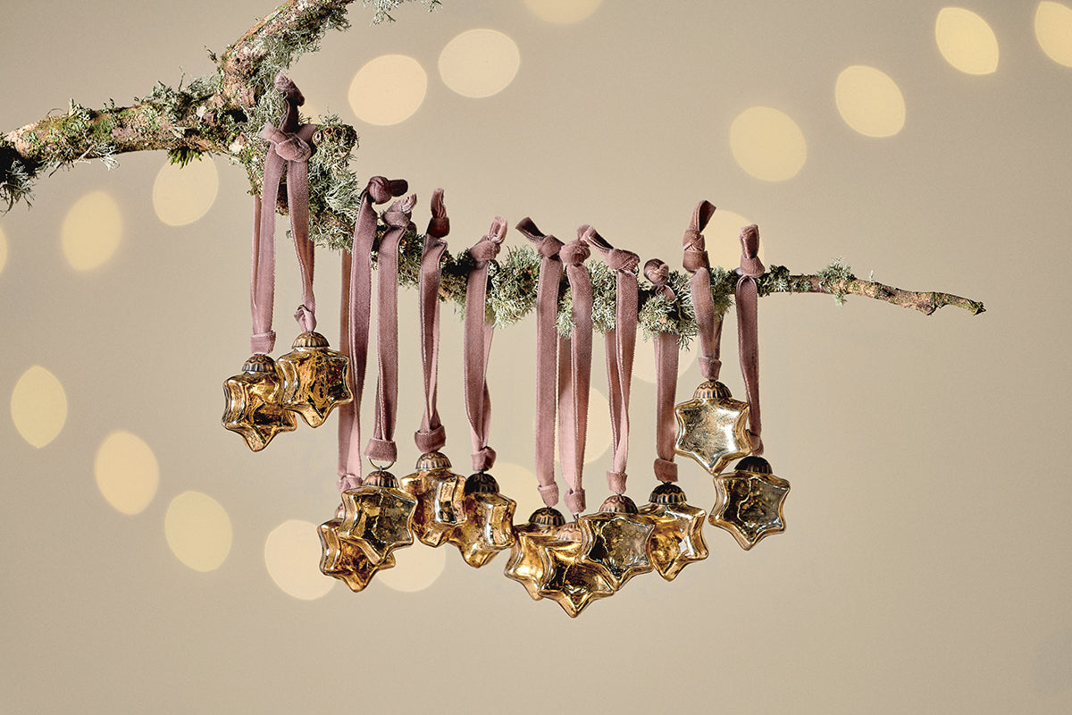 Boules de Noël Sardi Star - Or (Lot de 12)