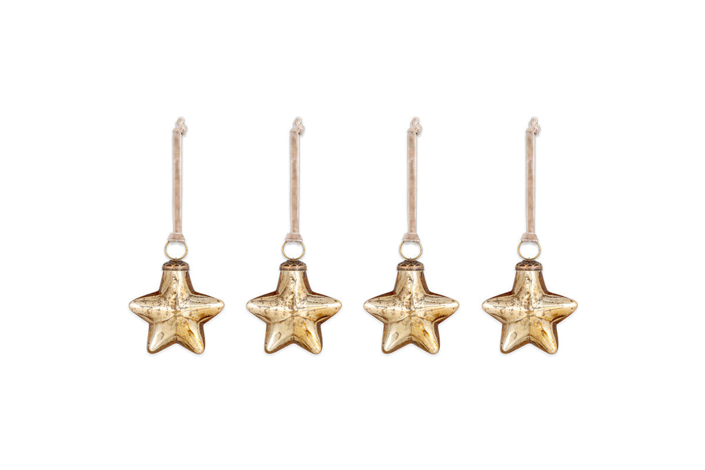 Boules de Noël Sardi Star - Or (Lot de 4)