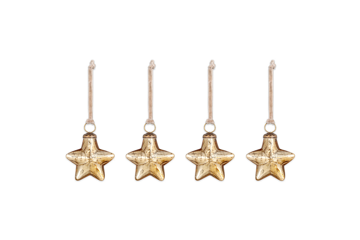Boules de Noël Sardi Star - Or (Lot de 4)