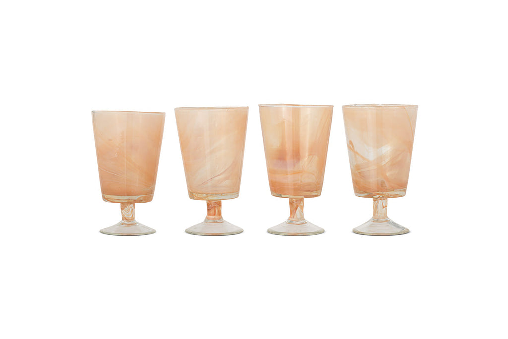 Verres à vin Shirali Marble Swirl - Abricot - (Lot de 4)