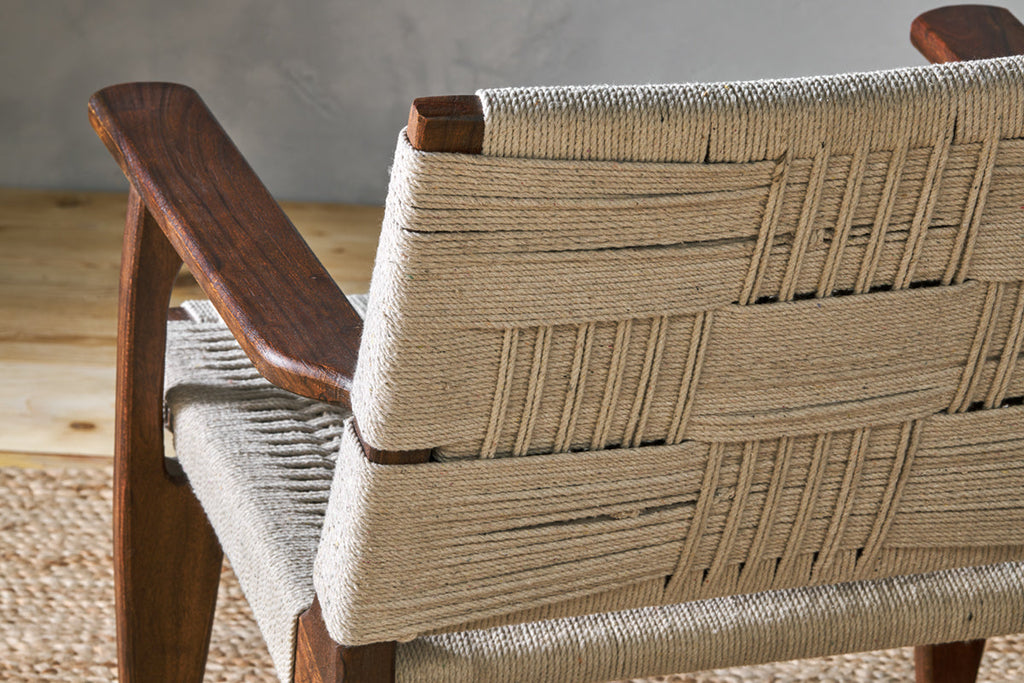 Chaise longue tissée Surat - Naturelle