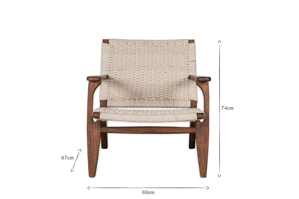 Chaise longue tissée Surat - Naturelle