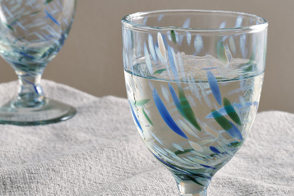 Verres à vin Taja - Bleu mer (Lot de 4)
