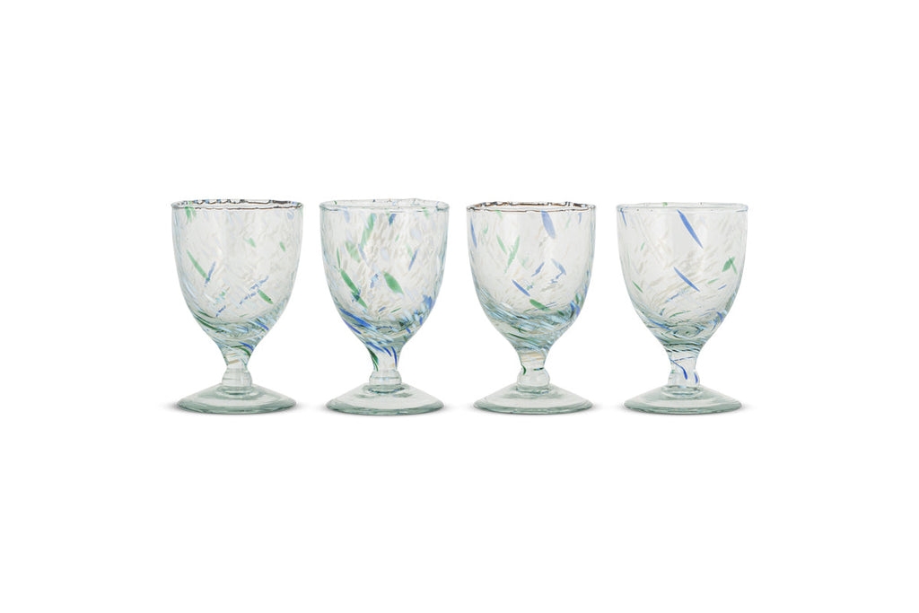Verres à vin Taja - Bleu mer (Lot de 4)