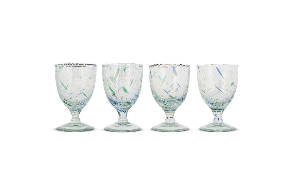Verres à vin Taja - Bleu mer (Lot de 4)