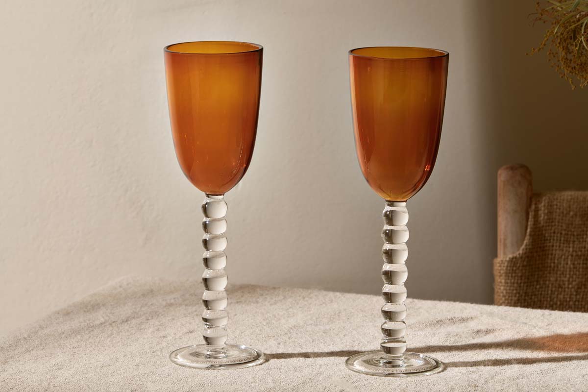 Verre à vin Thimma - Ambre (Lot de 2)