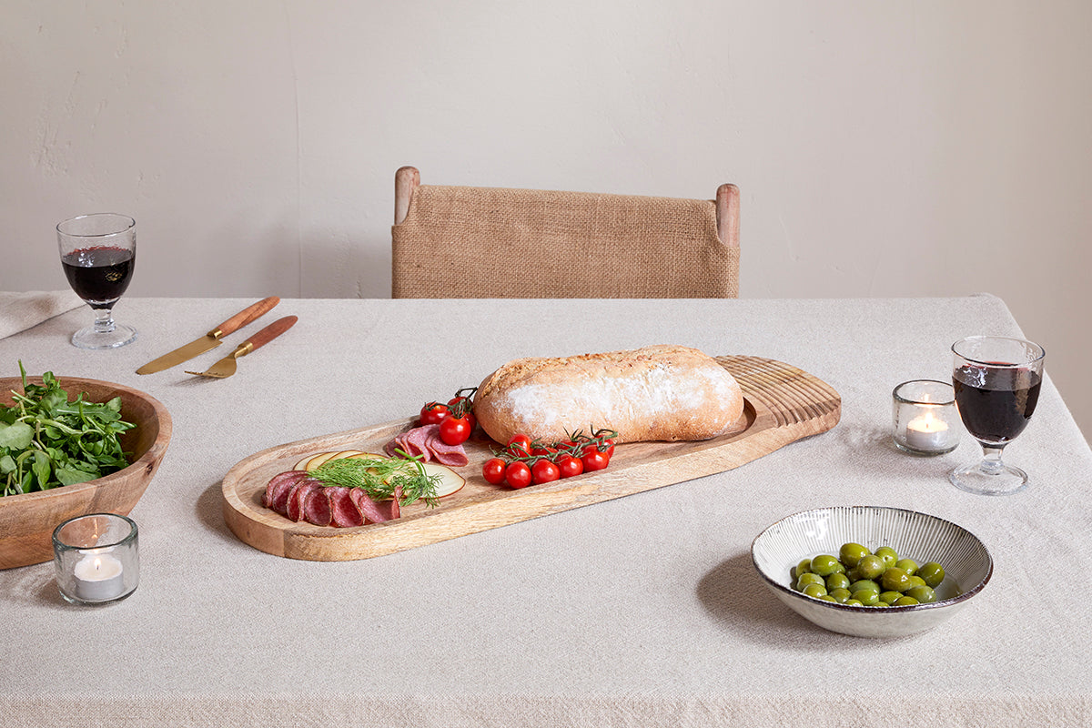 Planche de service en bois de manguier Tivisha - Naturel