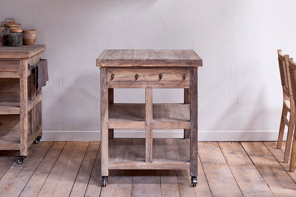 Bloc de boucher en bois de récupération Tivu - Naturel