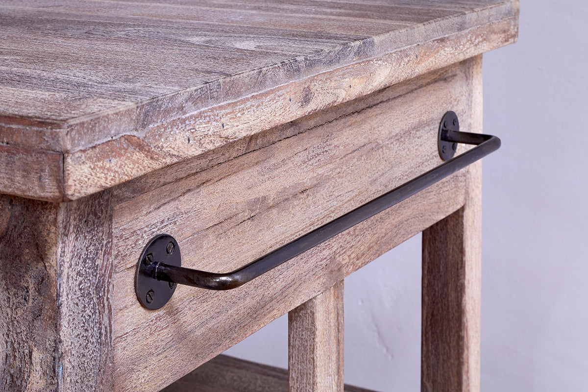 Bloc de boucher en bois de récupération Tivu - Naturel