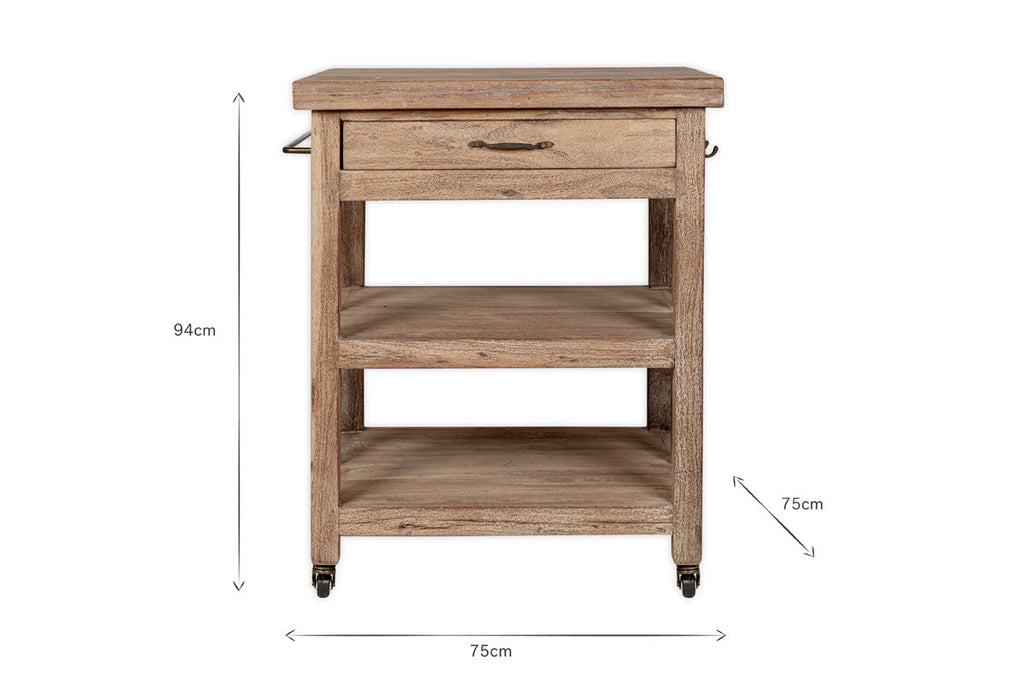 Bloc de boucher en bois de récupération Tivu - Naturel