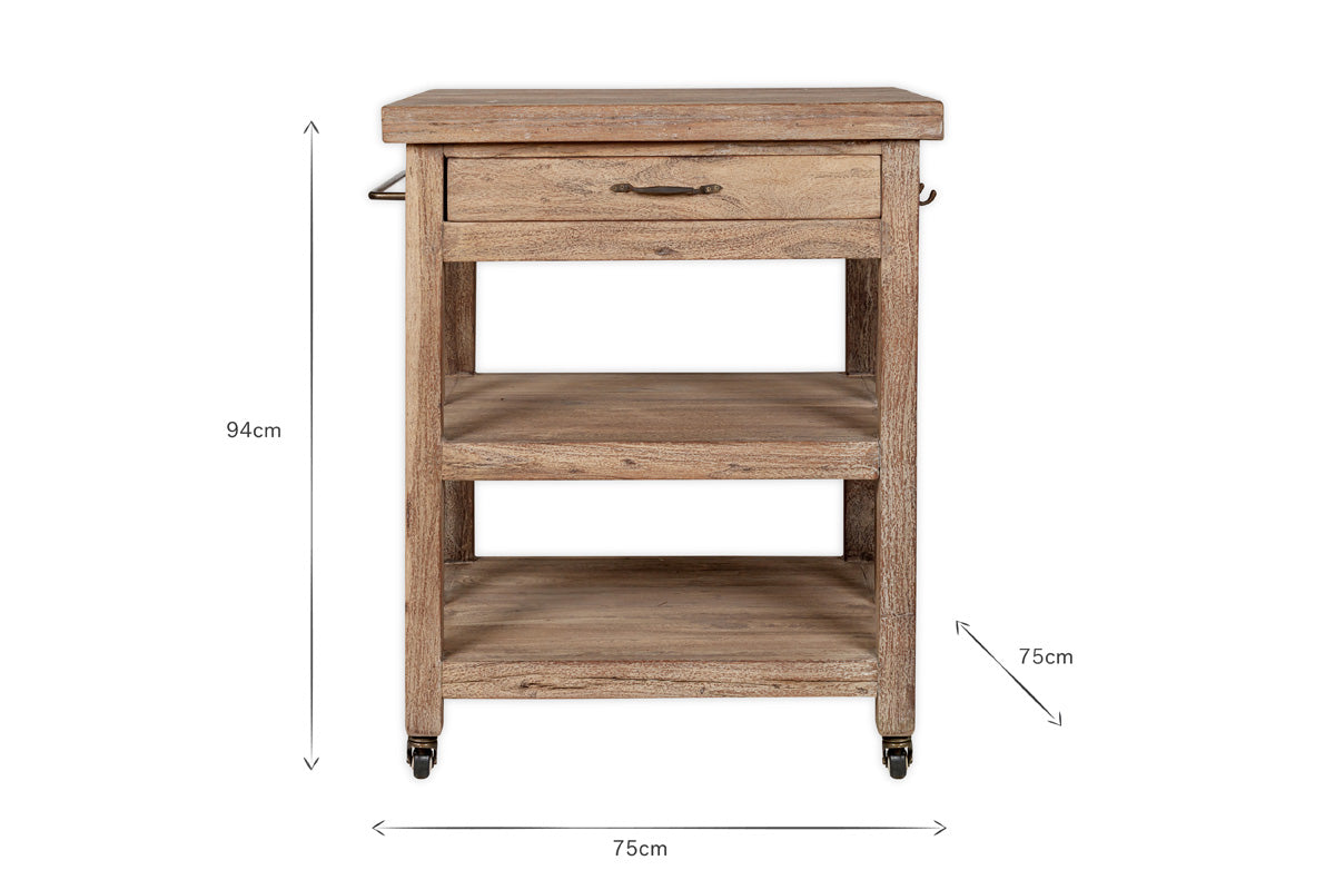 Bloc de boucher en bois de récupération Tivu - Naturel