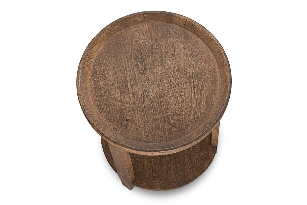 Table d'appoint Triveni en bois de manguier - Teinte noyer