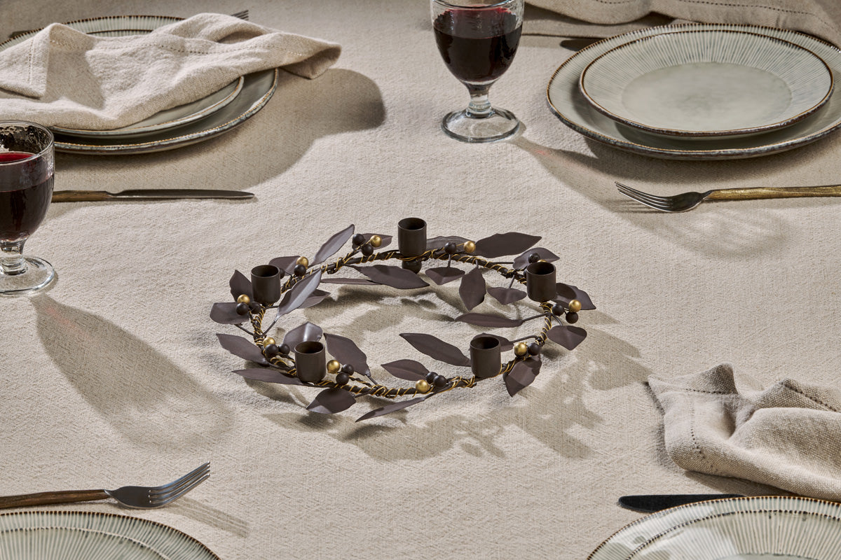 Porte-bougie Tula Garland - Laiton et rouille