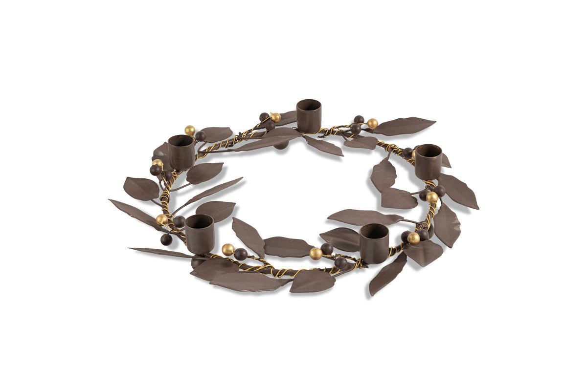 Porte-bougie Tula Garland - Laiton et rouille