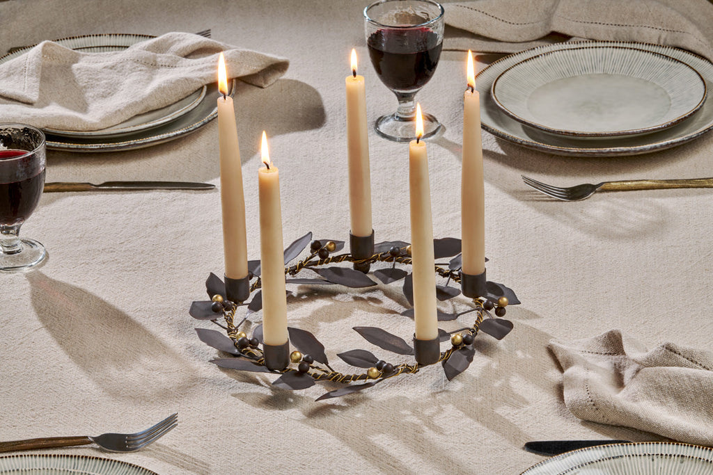 Porte-bougie Tula Garland - Laiton et rouille