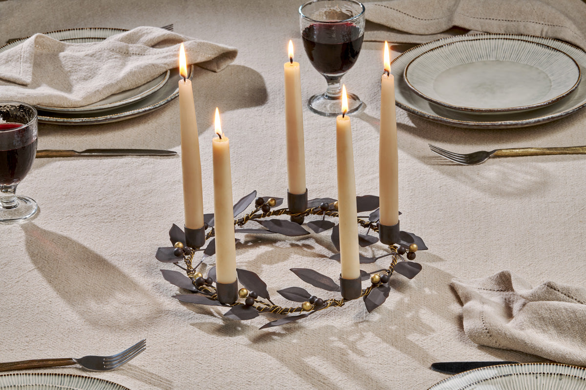 Porte-bougie Tula Garland - Laiton et rouille