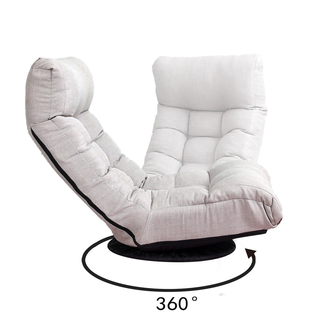 Ensemble fauteuil inclinable rembourré sans accoudoirs avec repose-pieds et appui-tête réglable