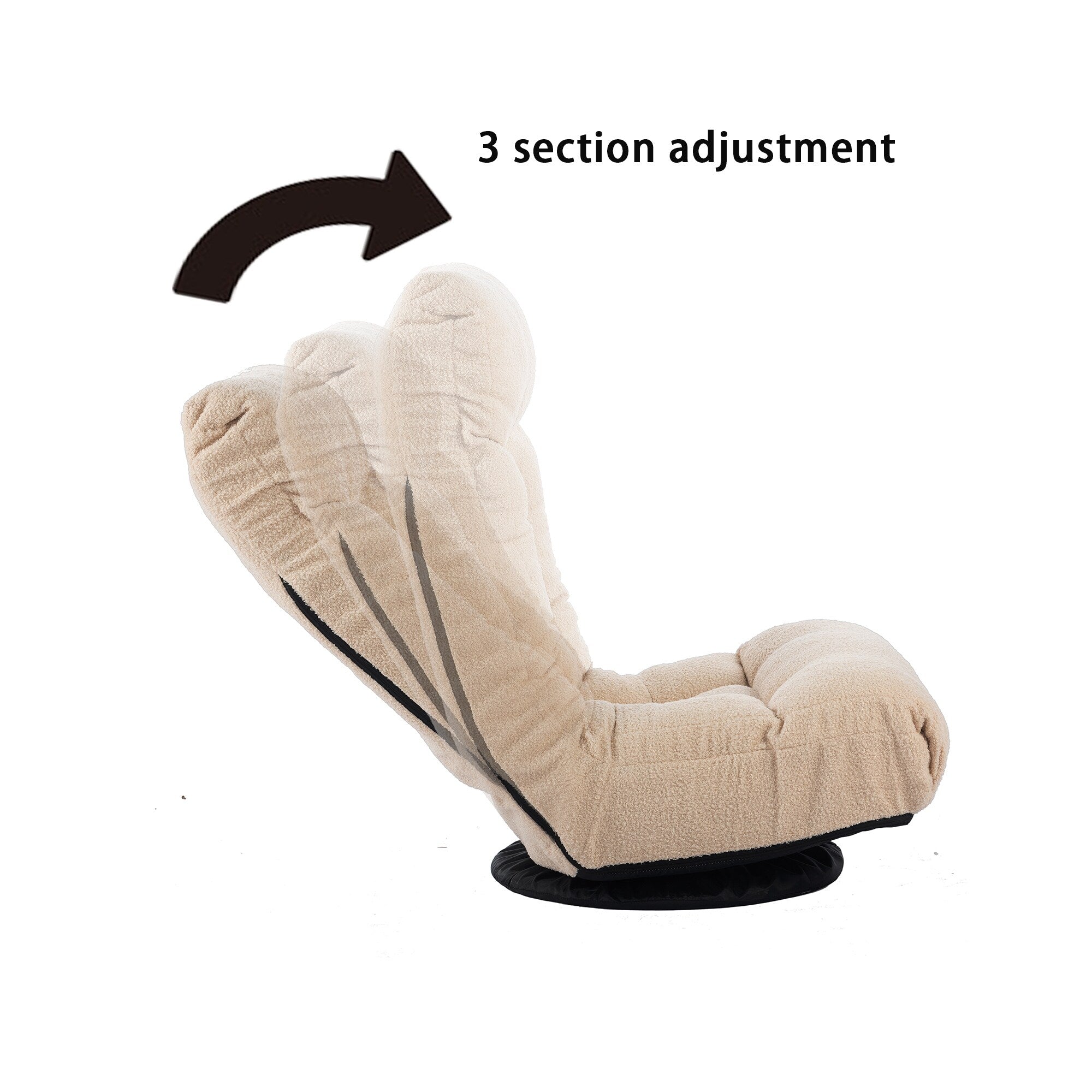 Ensemble fauteuil inclinable rembourré sans accoudoirs avec repose-pieds et appui-tête réglable