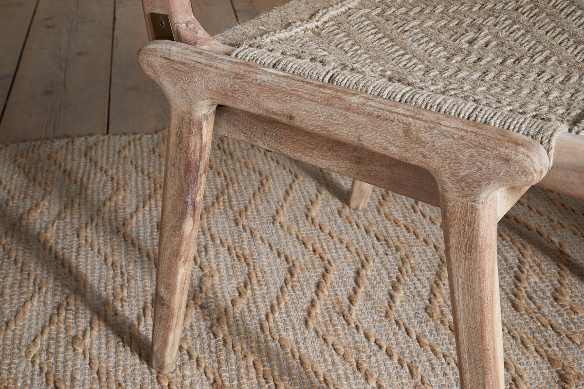 Chaise de salle à manger Vinay tissée sans accoudoirs - Naturel