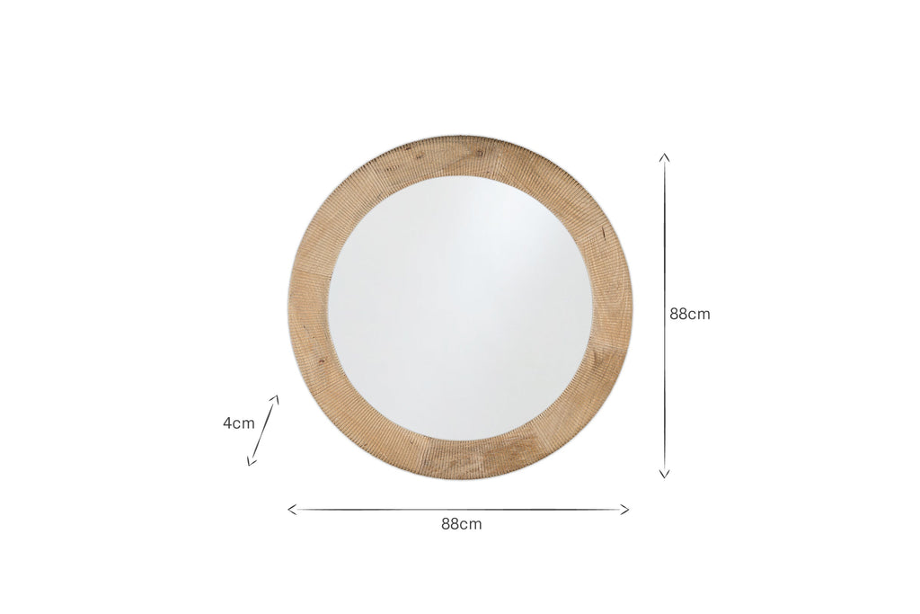 Miroir en bois rainuré Vivan - Naturel