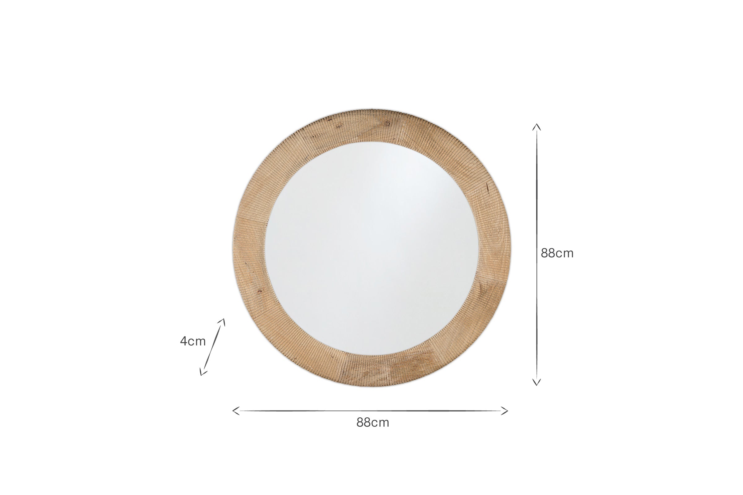 Miroir en bois rainuré Vivan - Naturel