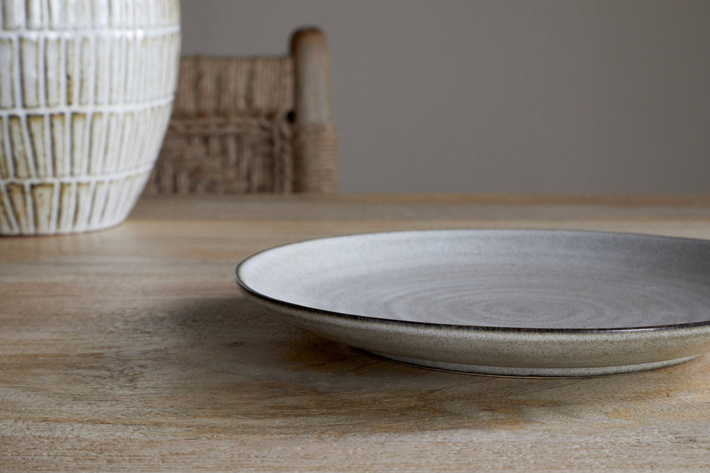 Assiette à dessert en faïence Valinha - Grise