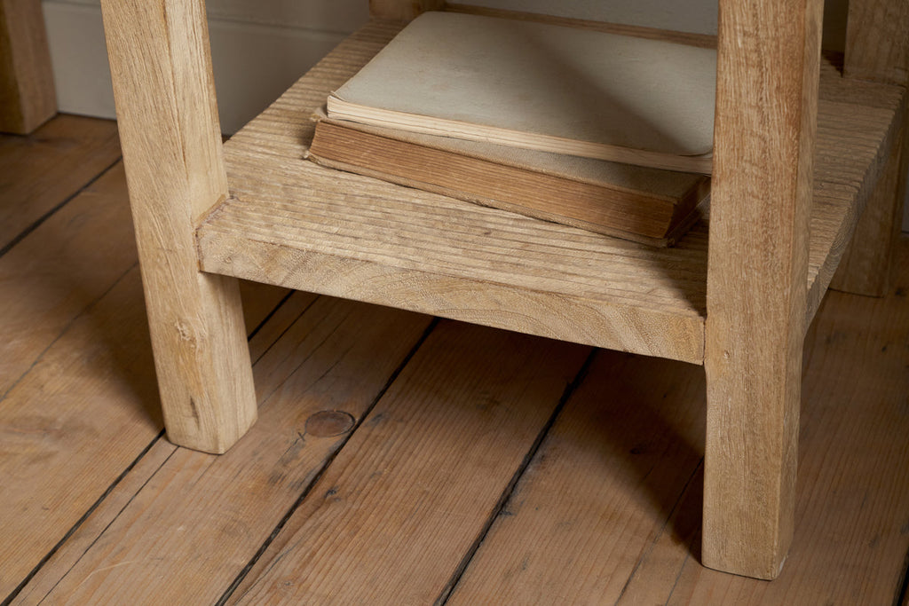 Table de chevet rainurée Vivan - Naturel