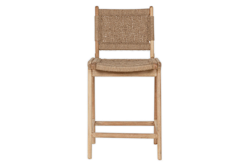 Chaise de comptoir tissée Vinay - Naturelle