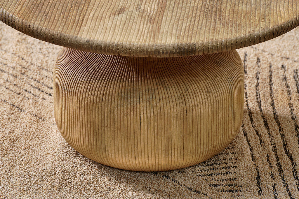 Table basse en bois rainuré Vivan