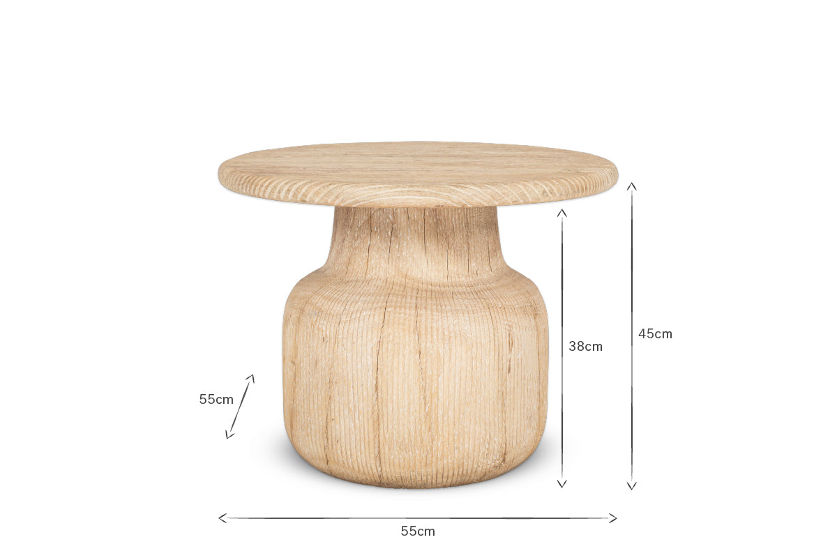 Table d'appoint en bois rainuré Vivan
