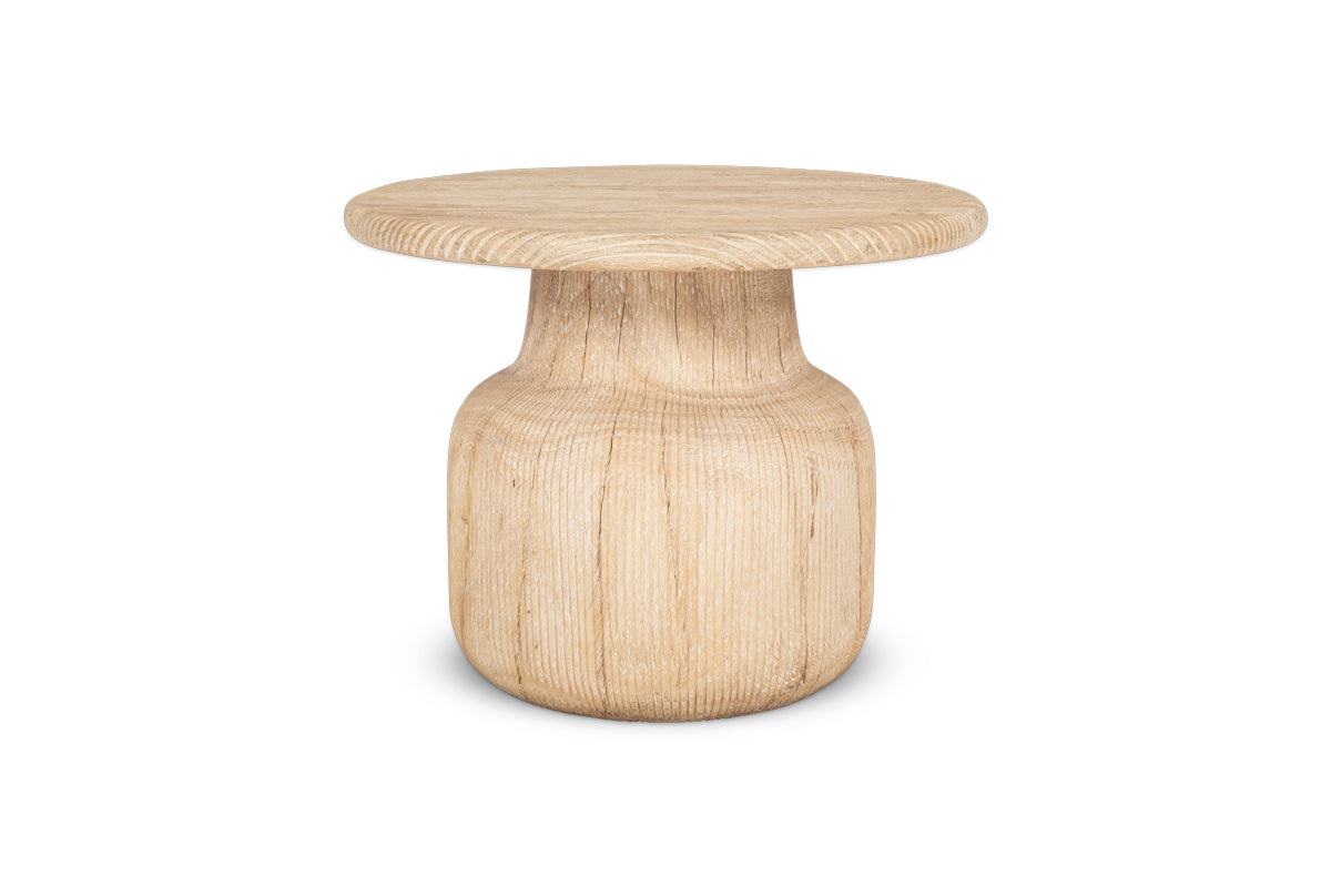 Table d'appoint en bois rainuré Vivan