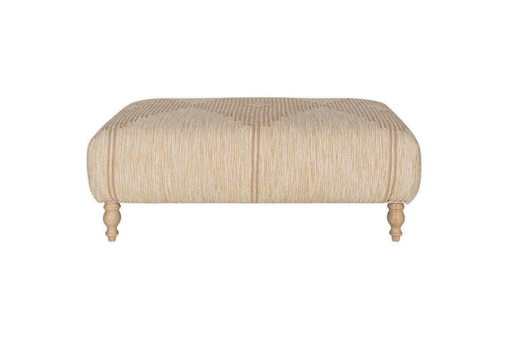 Pouf capitonné Aranya - Naturel