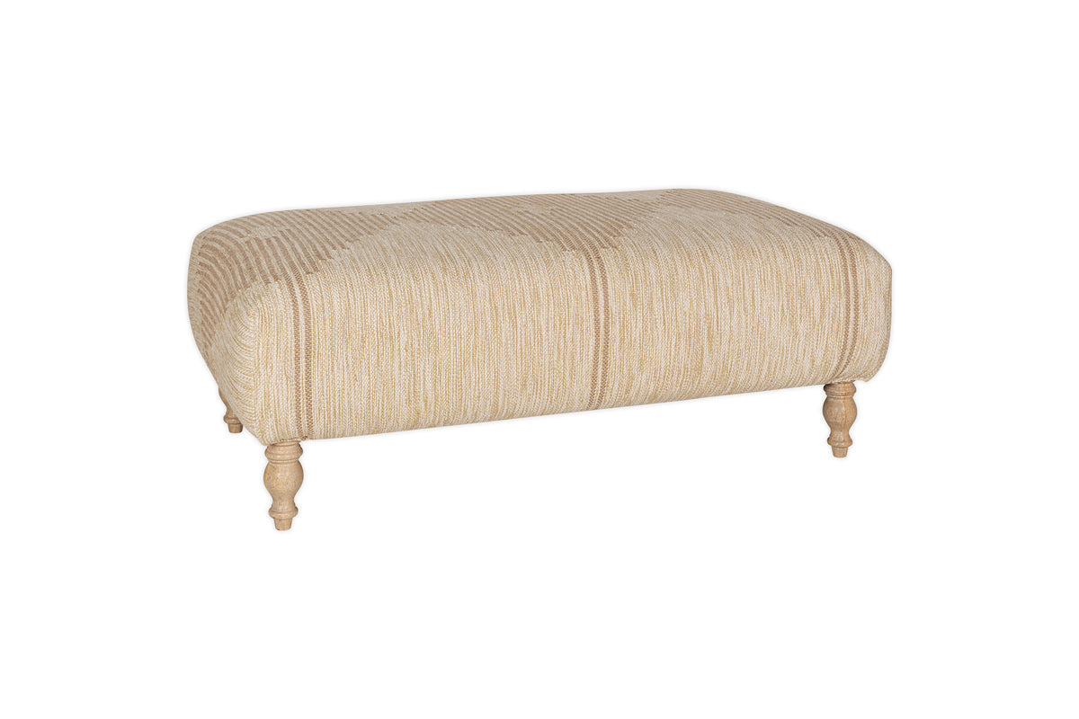 Pouf capitonné Aranya - Naturel