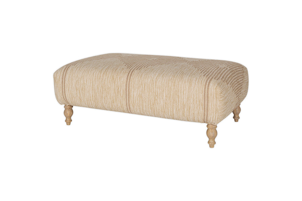 Pouf capitonné Aranya - Naturel