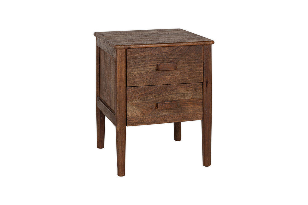 Table de chevet Anbu en acacia - Noyer lavé