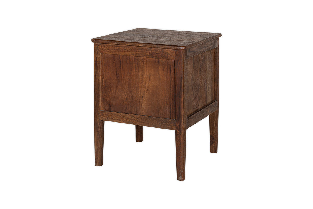 Table de chevet Anbu en acacia - Noyer lavé