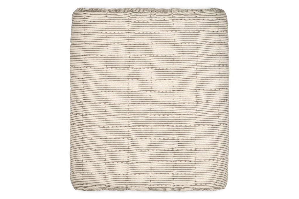 Couette Dipti en coton et lin imprimé à la main - Anthracite