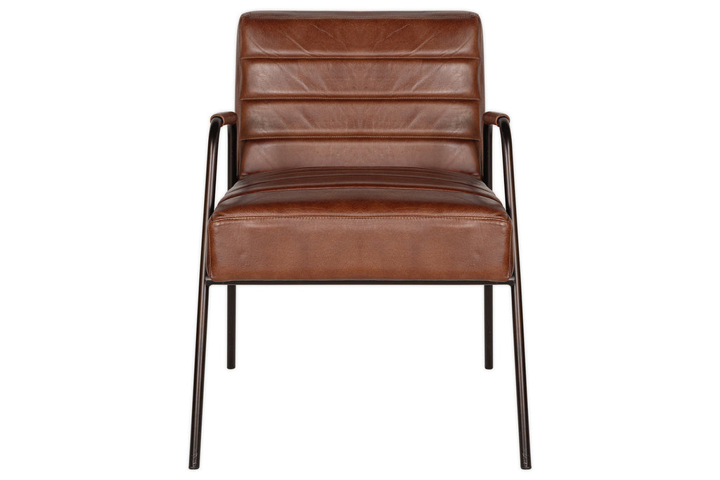 Fauteuil d'appoint en cuir Hadithi - Marron chocolat