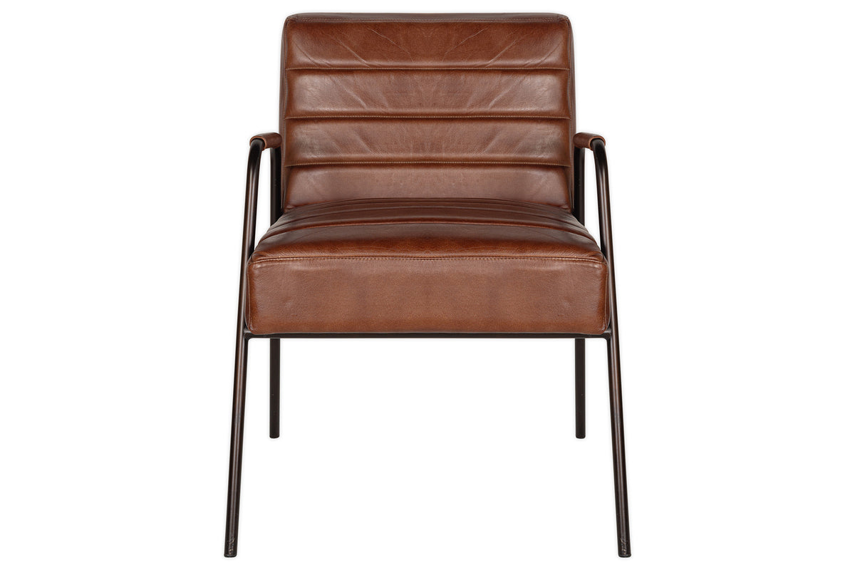 Fauteuil d'appoint en cuir Hadithi - Marron chocolat