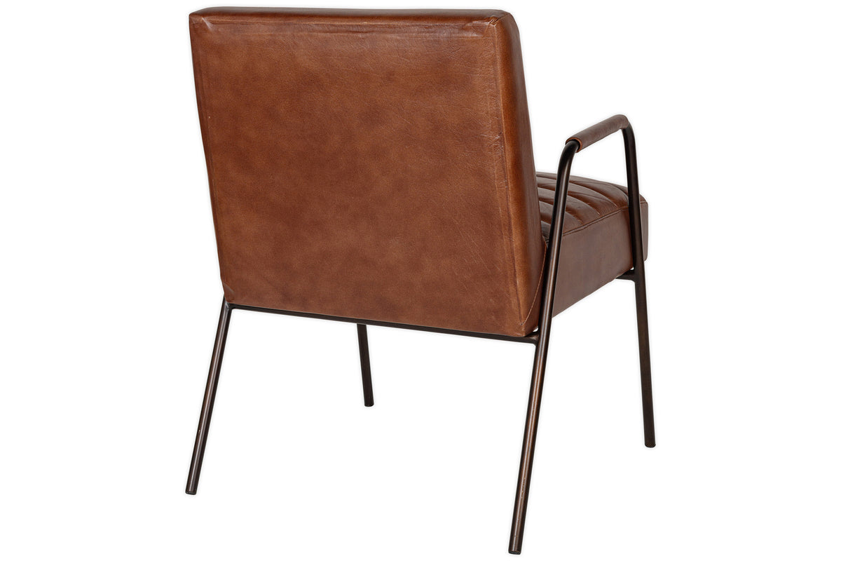 Fauteuil d'appoint en cuir Hadithi - Marron chocolat