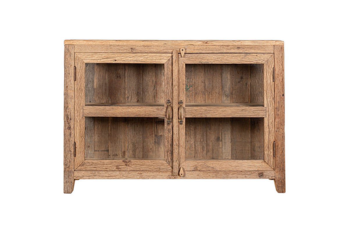 Buffet Ibo en bois et verre recyclés - Naturel