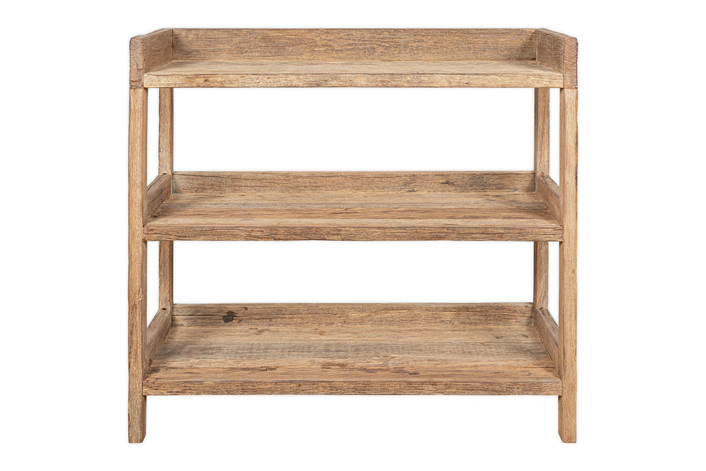 Étagères de garde-manger sur pied en bois de récupération Ibo - Naturel