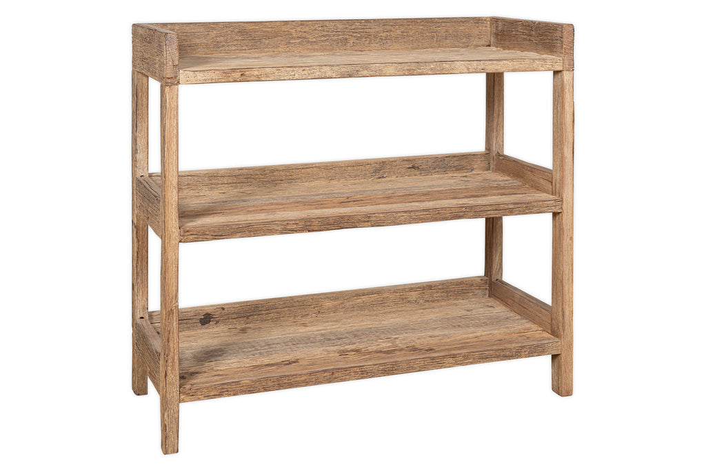 Étagères de garde-manger sur pied en bois de récupération Ibo - Naturel