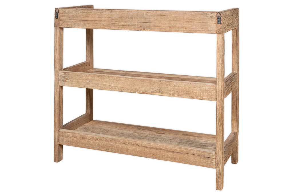 Étagères de garde-manger sur pied en bois de récupération Ibo - Naturel