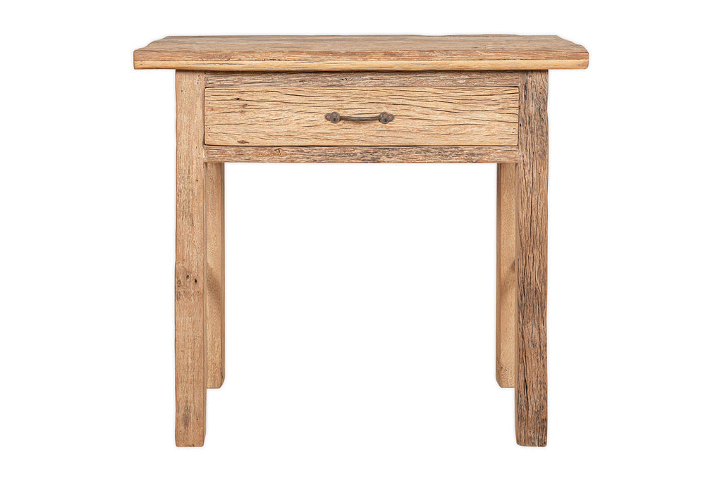 Console Ibo en bois recyclé à 1 tiroir - Naturel