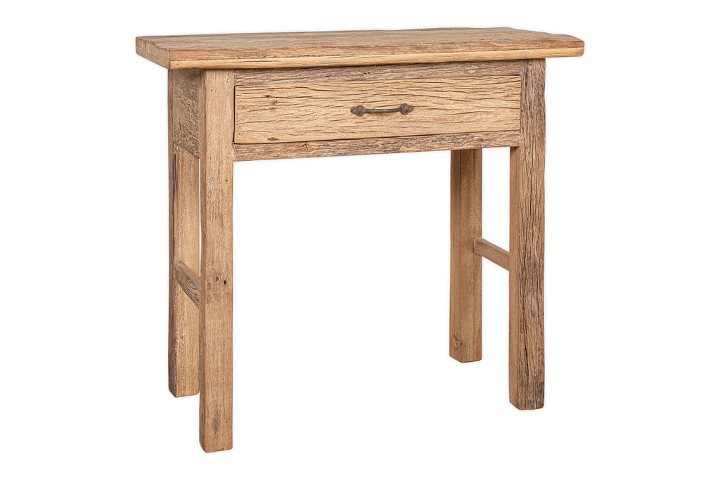 Console Ibo en bois recyclé à 1 tiroir - Naturel