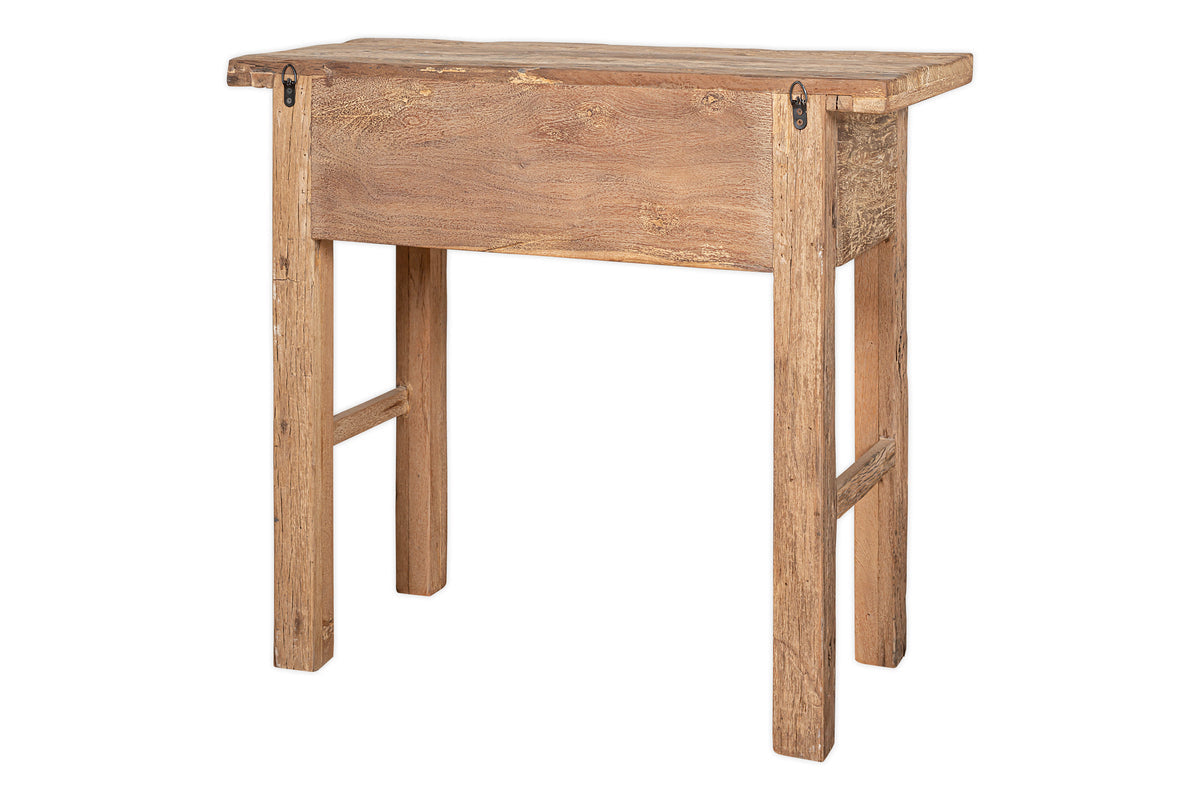 Console Ibo en bois recyclé à 1 tiroir - Naturel