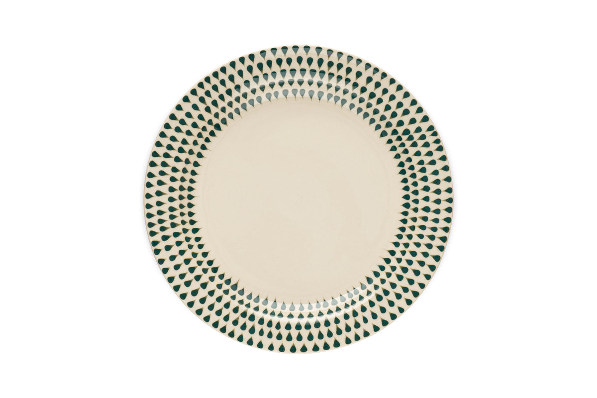 Service de table Juniper Drop - Crème et genévrier (Ensemble de 12 pièces)