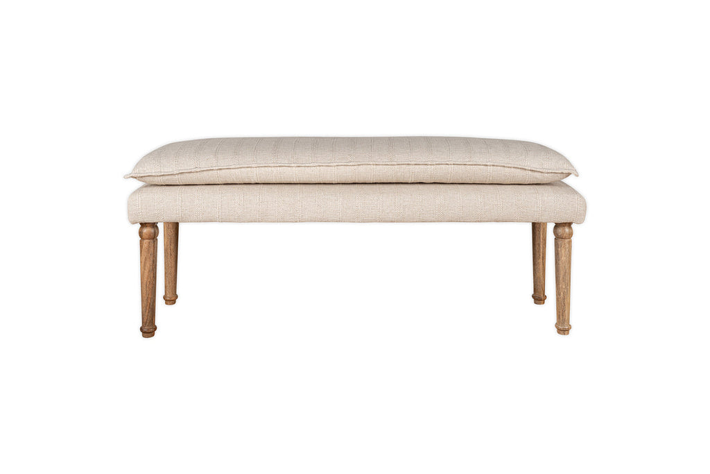 Banc Kiana en coton recouvert de tissu - Naturel